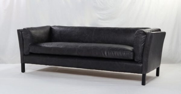 Sofa Triple Cuero Negro
