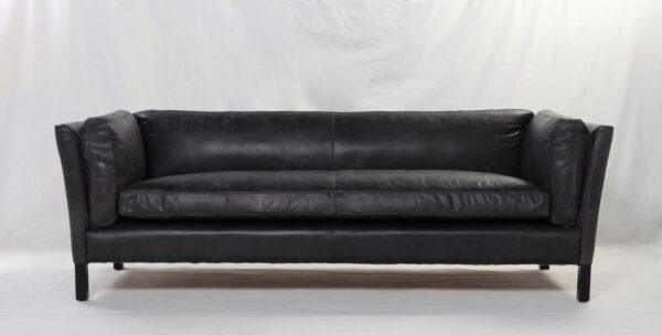 Sofa Triple Cuero Negro