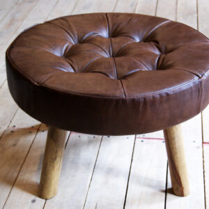 BANCO DE CUERO CAFE CHOCOLATE