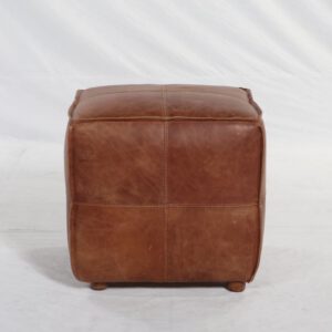 Pouf Cubo Cuero Cocoa