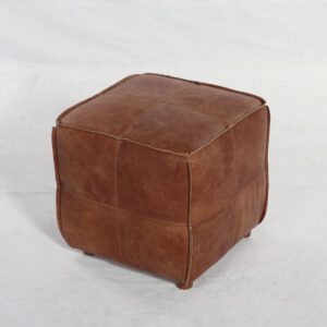 Pouf Cubo Cuero Cocoa