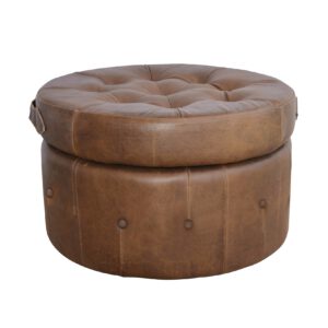 Pouf Baúl Cuero Chocolate