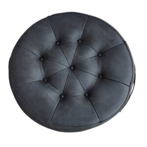 Pouf Baúl Cuero Negro Mate