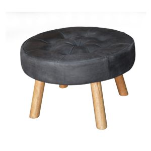 Banco de Cuero Negro Mate